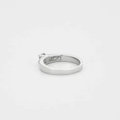 Solitaire or blanc diamant