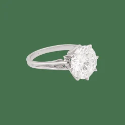 Solitaire or blanc, diamant 4,02 carats.