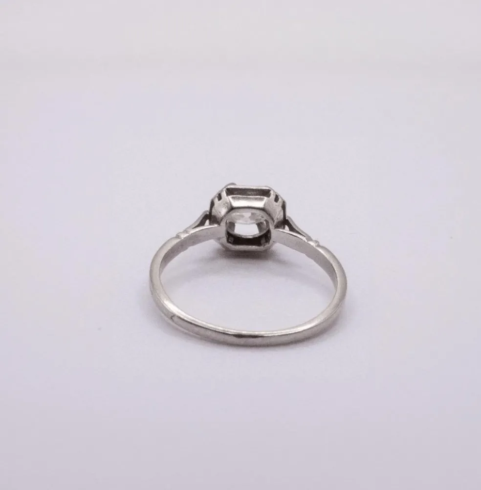 Solitaire Or Blanc Diamant