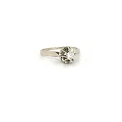 Solitaire Or Blanc Diamant