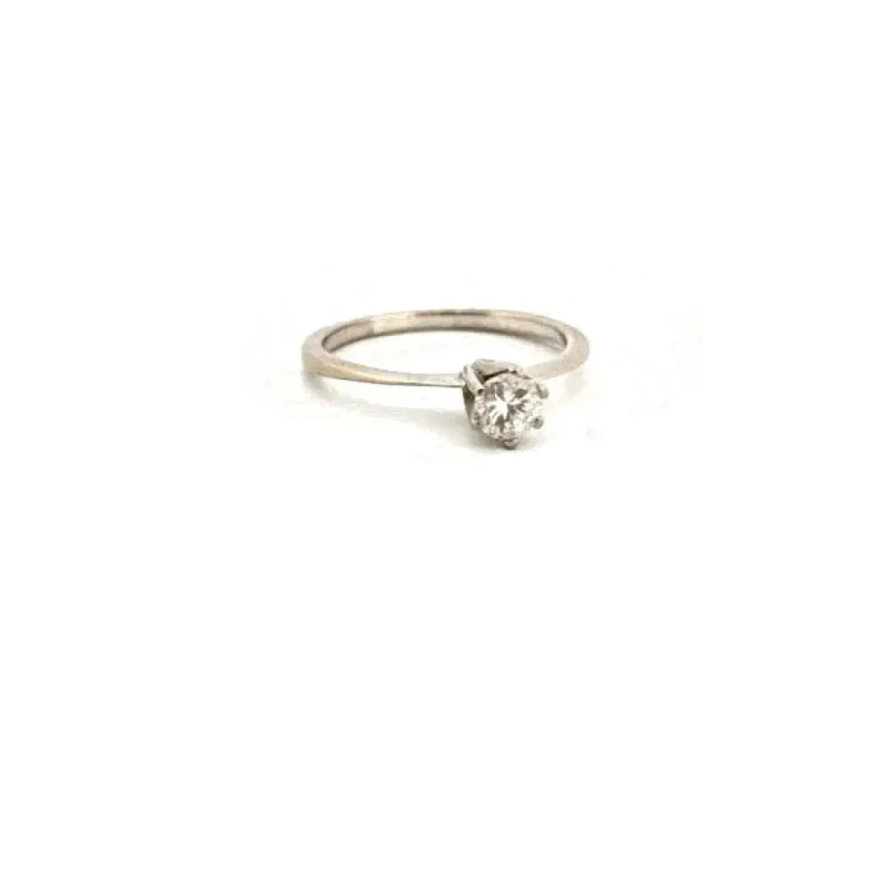 Solitaire Or Blanc Diamant