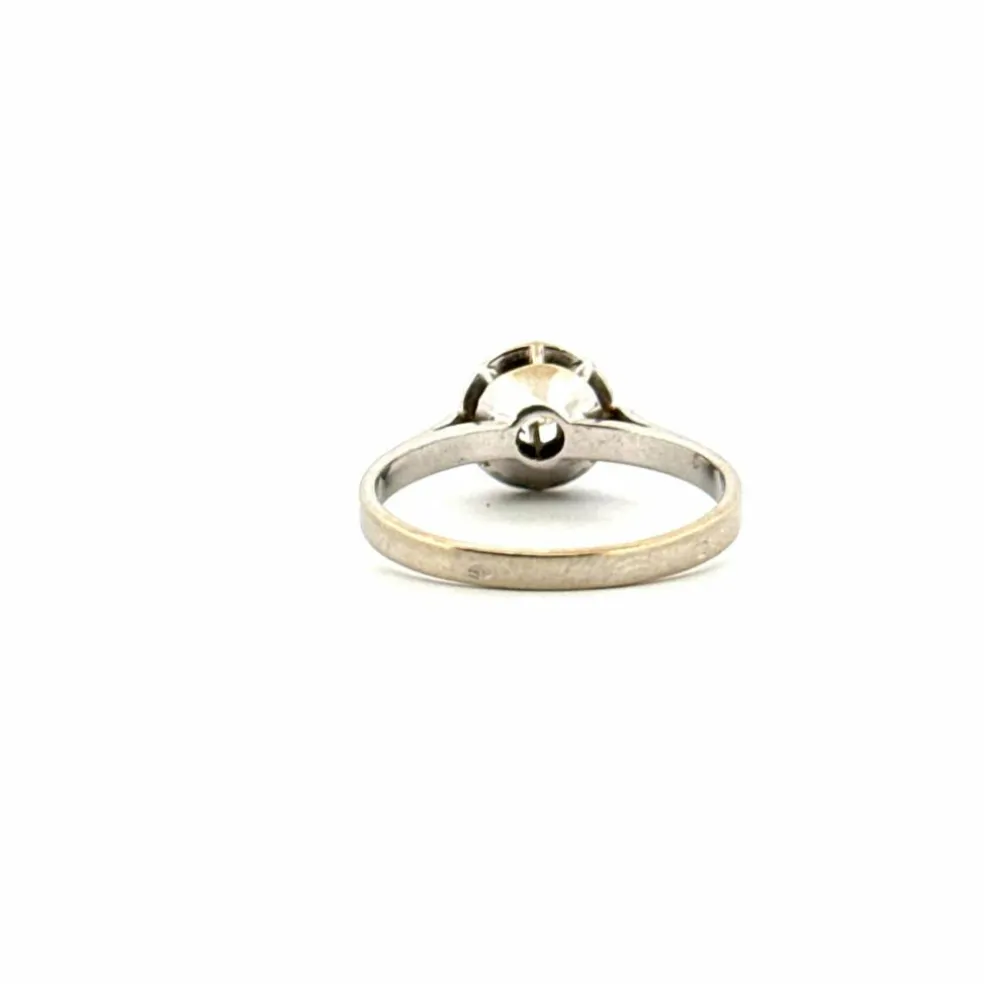 Solitaire or blanc diamant
