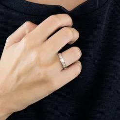 Solitaire or blanc diamant