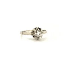 Solitaire or blanc diamants