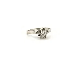Solitaire or blanc diamant