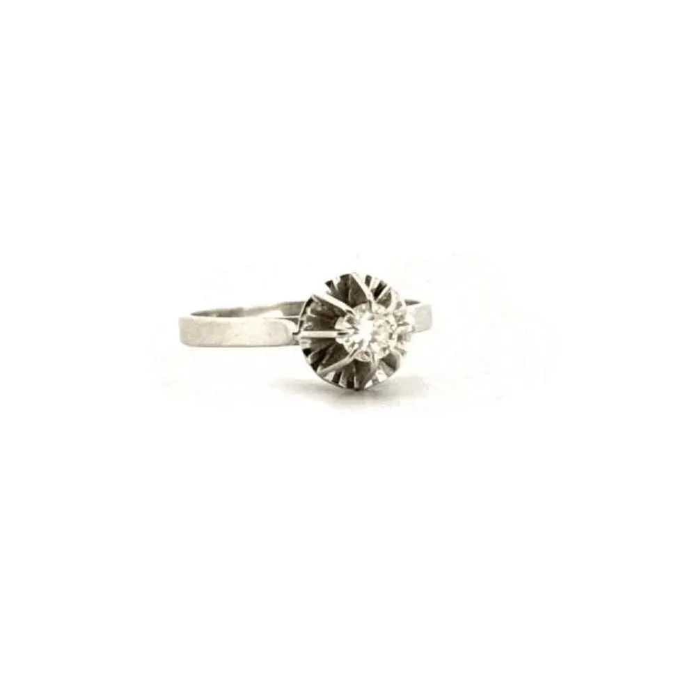 Solitaire or blanc diamant