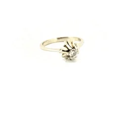 Solitaire Or Blanc Diamant