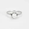 Solitaire or blanc et diamant