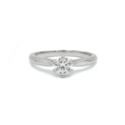 Solitaire or blanc et diamant
