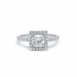Solitaire or blanc et diamants
