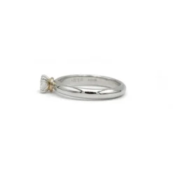 Solitaire or blanc et diamant