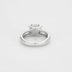 Solitaire or blanc et diamant