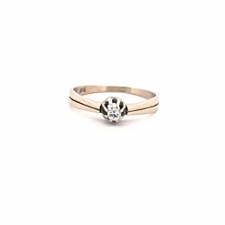 Solitaire Or Blanc 14k & Diamant