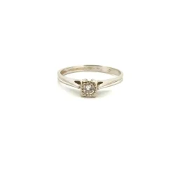 Solitaire Or Blanc 18k & Diamant