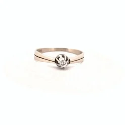Solitaire Or Blanc 14k & Diamant