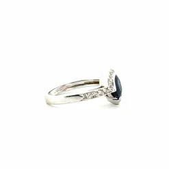 Solitaire Or Blanc Saphir & Diamants