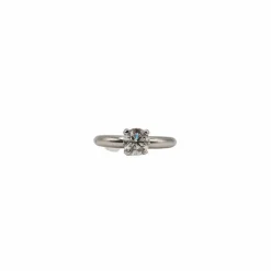 Solitaire or blanc serti d'un diamant