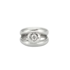 Solitaire or gris, diamants