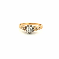 Solitaire or jaune Diamants