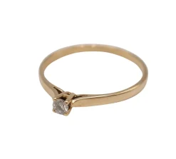 Solitaire or jaune diamant
