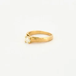 Solitaire or jaune diamant