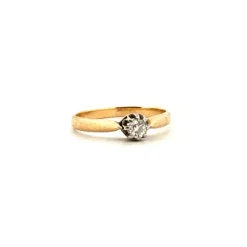 Solitaire Or Jaune Diamant