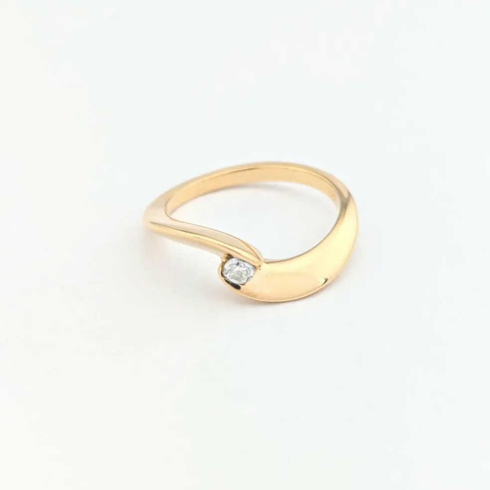 Solitaire or jaune et diamant