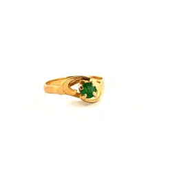 Solitaire Or jaune Émeraude