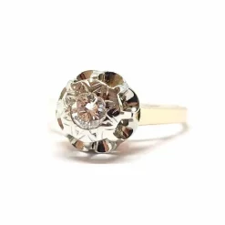 Solitaire Or jaune, Platine & Diamants