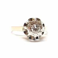 Solitaire Or jaune, Platine & Diamants