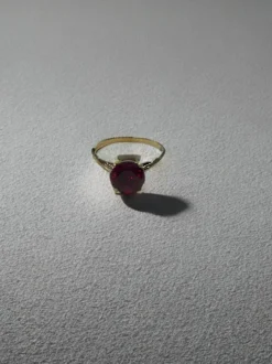 Solitaire or jaune Rubis