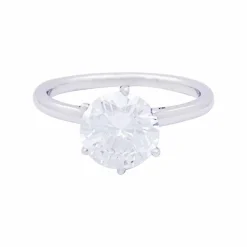 Solitaire platine, diamant 1,71 carat.
