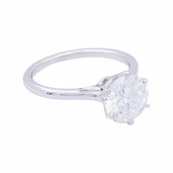 Solitaire platine, diamant 1,71 carat.