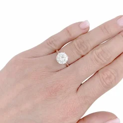 Solitaire platine, or blanc, diamant 2,30 cts.
