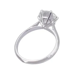 Solitaire platine, or blanc, diamant 2,30 cts.