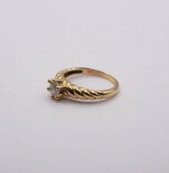 Solitaire Spirale or jaune diamant