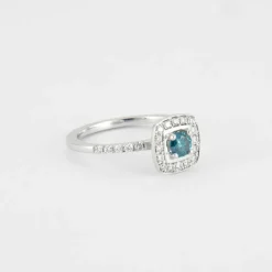 Solitaire topaze blue London et diamants