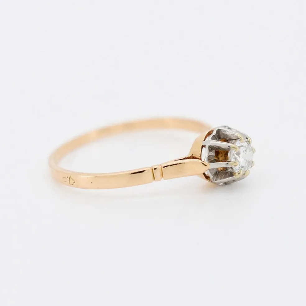 Solitaire Vintage Or Platine et Diamants