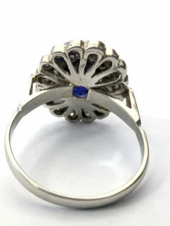 Superbe bague en platine avec saphir et diamants
