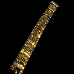 Superbe bracelet « tank » en or rose et or jaune 18 carats, vers 1940