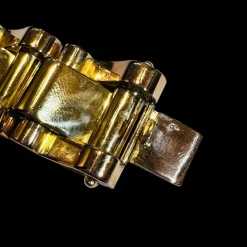 Superbe bracelet « tank » en or rose et or jaune 18 carats, vers 1940