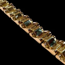 Superbe bracelet « tank » en or rose et or jaune 18 carats, vers 1940