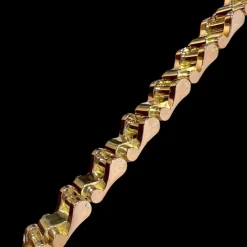 Superbe bracelet « tank » en or rose et or jaune 18 carats, vers 1940