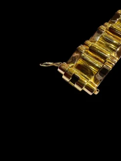 Superbe bracelet « tank » en or rose et or jaune 18 carats, vers 1940