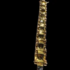 Superbe bracelet « tank » en or rose et or jaune 18 carats, vers 1940