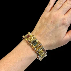 Superbe bracelet « tank » en or rose et or jaune 18 carats, vers 1940