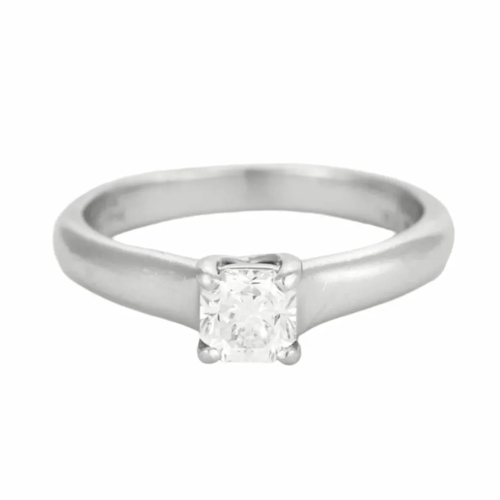 TIFFANY - Bague solitaire Lucida platine et diamants