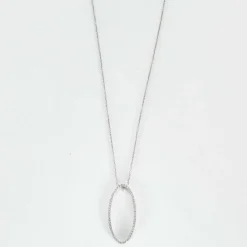 TIFFANY & Co-METRO- Pendentif ovale en or blanc et diamant