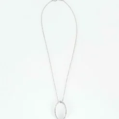 TIFFANY & Co-METRO- Pendentif ovale en or blanc et diamant