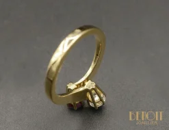 Toi et Moi Contemporain or jaune diamant rubis
